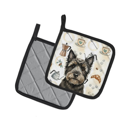 Paire de cafetières noires Cairn Terrier