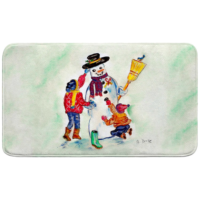 Tapis de bain bonhomme de neige, Simple - L 18 po x l 30 po