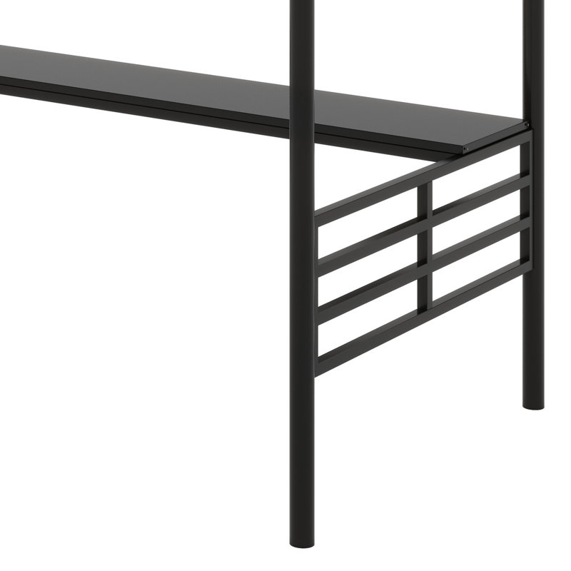 Structure de lit mezzanine en métal avec bureau