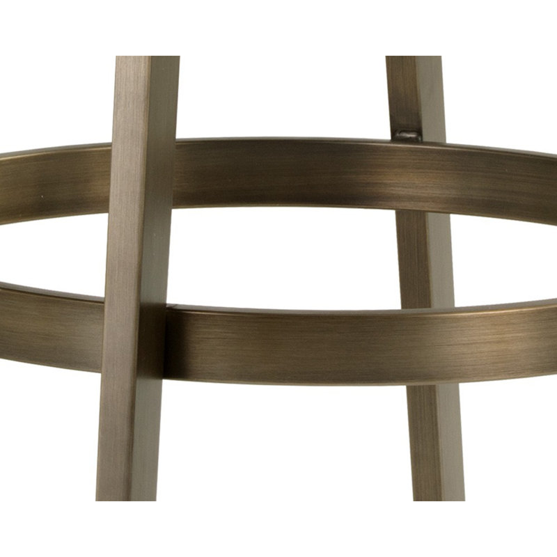 Arizona Swivel Upholstered Stool with Metal Frame, Counter Stool (26" Seat Height), Stainless Steel, Cream