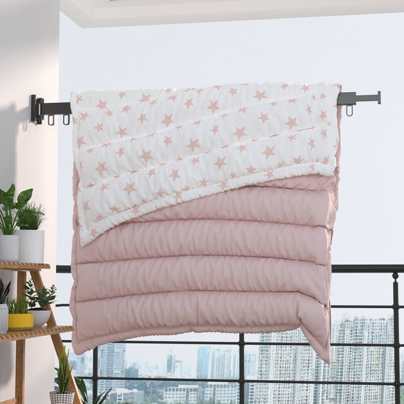 Séchoir à linge mural pliable, H 3,54 po x l 41,34 po x P 2,56 po, Black