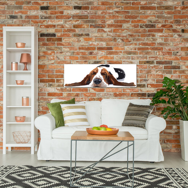 « working like a dog », reproduction d’art sur toile tendue, H 12 po x l 36 po x P 1,5 po, Toile tendue