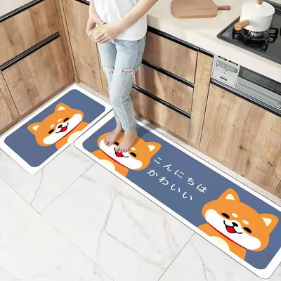 2 tapis de bain en mousse de cuir PU