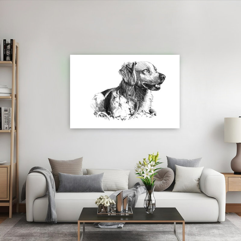 «Noble Dog Portrait», reproduction d'art mural contemporain, H 40 po x l 60 po