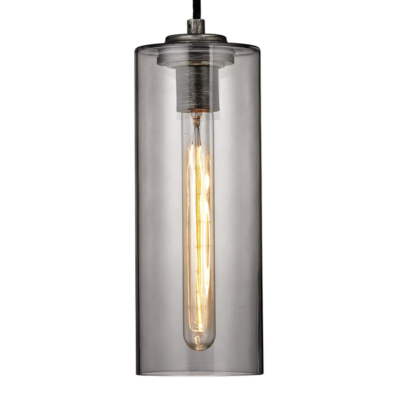 Graphite Smoke Glass 6-Light Plug-in Chandelier