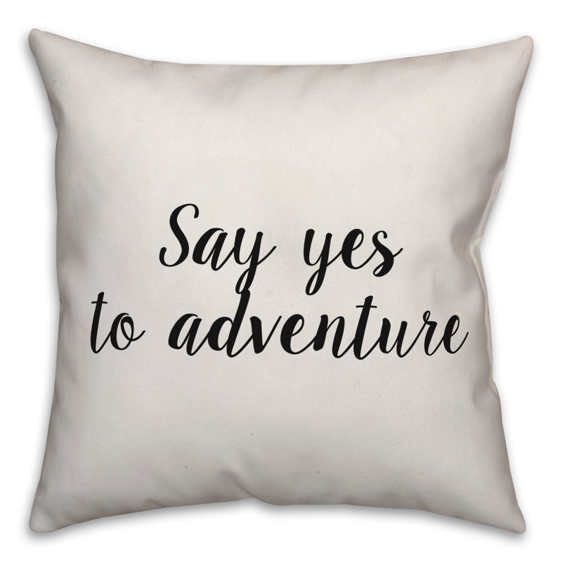 Coussin Say Say to Adventure, 16 po x 1 po