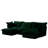 Slipcovered U-Shape 4 Seater Sectional Sofa With Reversible Ottoman, Deep Seat Comfort, And French Edge Design Pillows, Green Corduroy-585913141-585449606