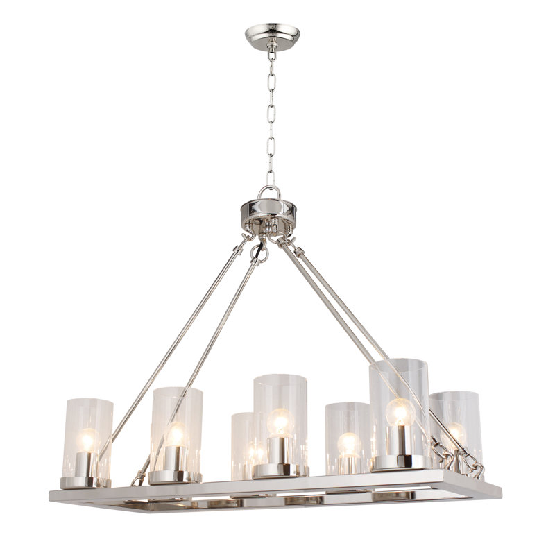 Beldane 8 - Light Steel Lantern Square / Rectangle Chandelier
