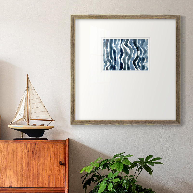 Dannie True Blue Wave II, reproduction d'art encadrée, H 17 po x l 17 po x P 1,25 po