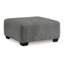 Repose-pieds décoratif Dili, carré de 40 pouces, polyester gris surpiqué Jumbo