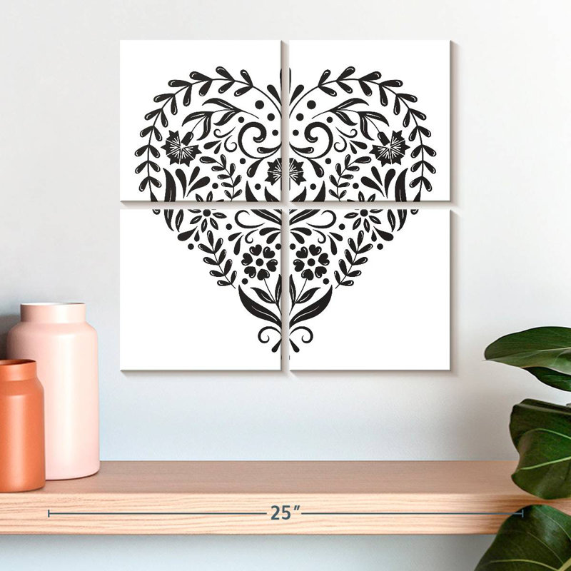 Hardie Folk Heart - noir, H 18 po x l 18 po