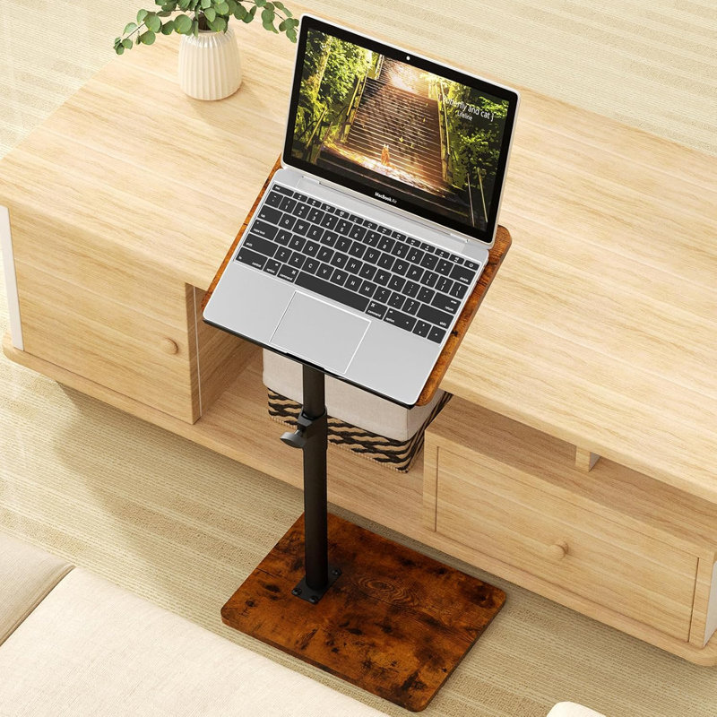 Sofa Armrest Tray Table for Couch - 360° Swivel Height Adjustable End for Small Spaces, Fair