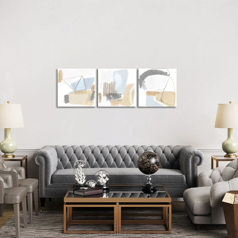 Overture Triptych - ensemble d'art mural sur toile - toile tendue (ensemble de 3)