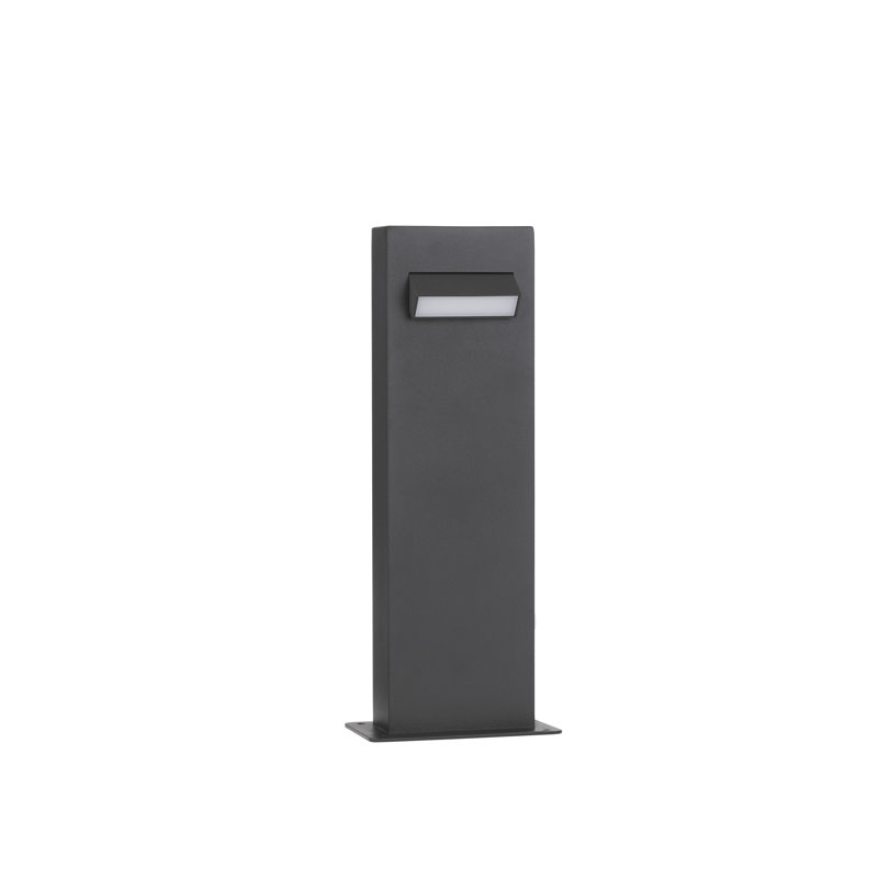 Black Integrated LED Metal Bollard Light, 40cm H x 12cm W x 7.2cm D