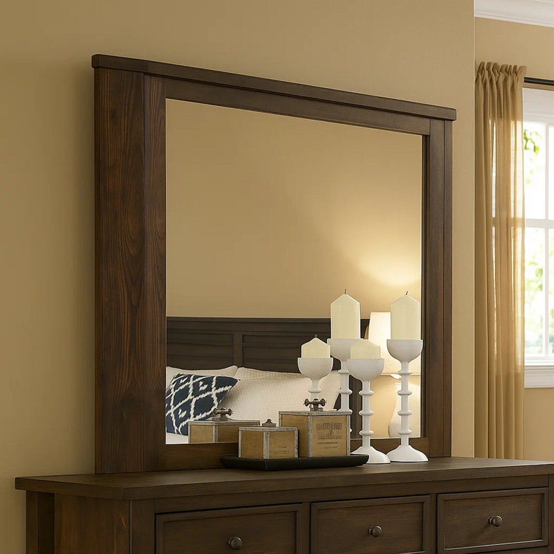 Bohrer Wood Flat Wall Mirror