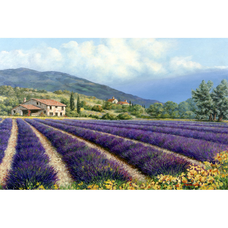 Fields of Lavender by Michael Swanson - Painting, 51cm H x 76cm W, Wrapped Canvas
