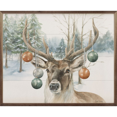 «Christmas Deer By Leslie Trimbach» sur bois