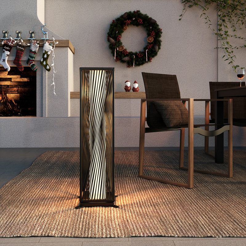 Ensemble de 2 lampes sur pied à DEL à énergie solaire intégrées en osier 30 "Dazzle