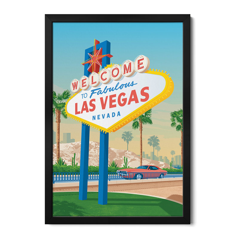 Affiche de voyage de Las Vegas, Nevada, États-Unis, affiche de qualité supérieure, H 32 po x l 24 po