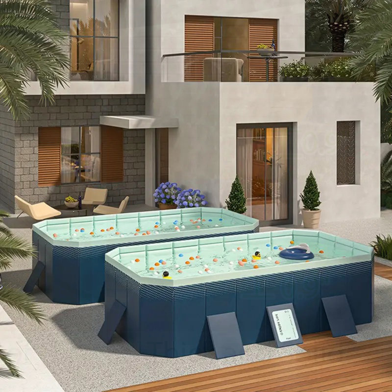Piscine gonflable pliante 1,6 PVC, L 42,12 po x l 65,35 po x H 17,72 po