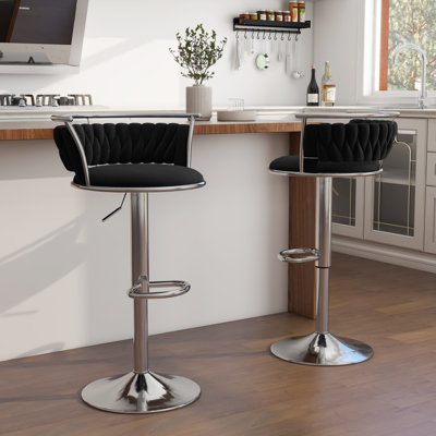 Christal Swivel Upholstered Adjustable Height Counter Stool