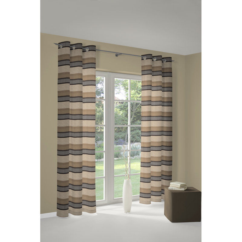 Menorca Room Darkening Curtain Single Panel, 132 W x 245 D cm, Beige