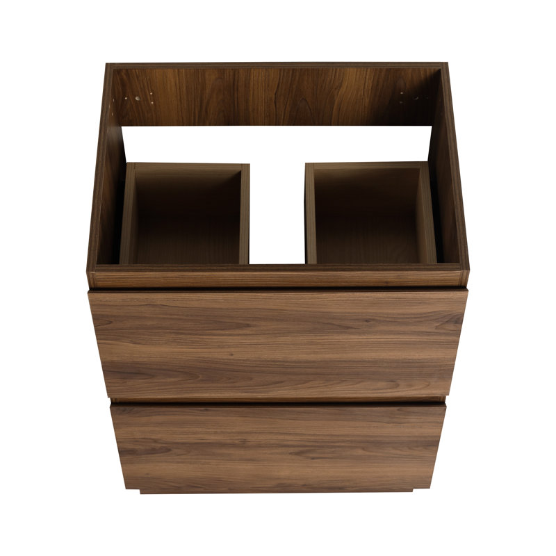 Meuble-lavabo autoportant 24 po 24 po, brun, bois d'ingénierie, meuble-lavabo Cozy Feel