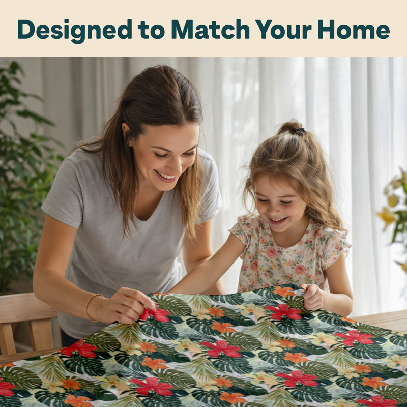 Seymore Hibiscus Garden Milliken Signature Tablecloth, 120" L x 60" D