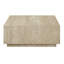 Table de patio beige, 35 po x 35 po x 14 po, base en contreplaqué - matériau, 35 po de longueur