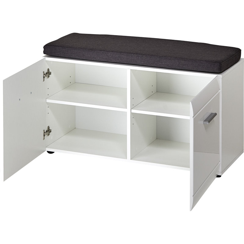 Garcia 8 Pair Shoe Storage Cabinet, White