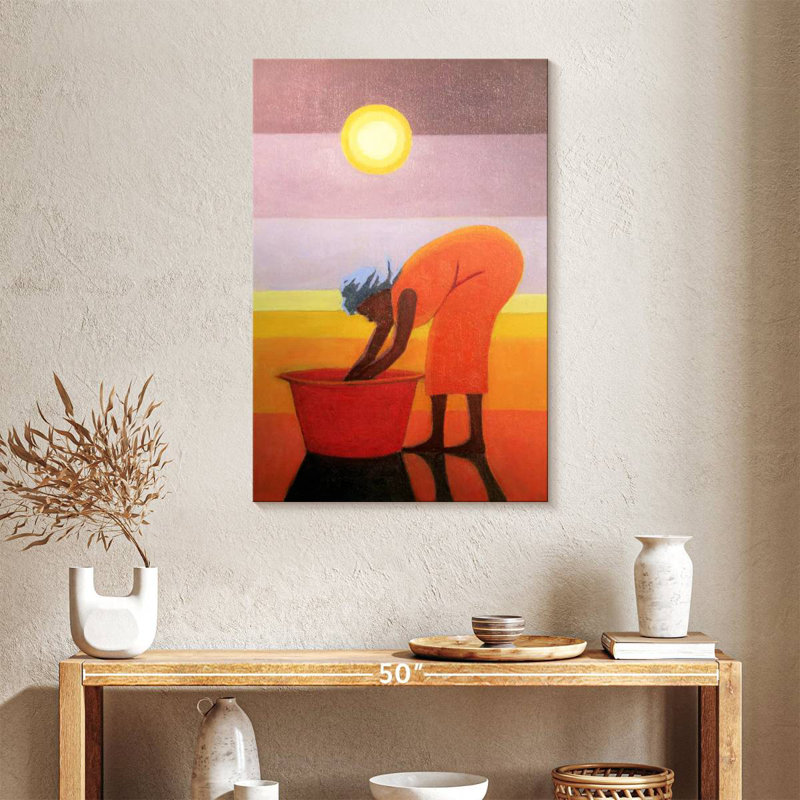 Leisha The Red Bucket, 36" H x 24" W