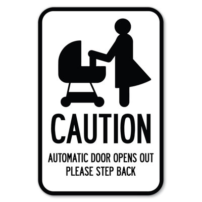 Attention - La porte s'ouvre automatiquement. Veuillez reculer avec le graphique / 24287