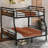 Full Xl Over Queen Bunk, Safe Climbing With Non-Slip Steps, Black Vintage Wood Look, Metal,