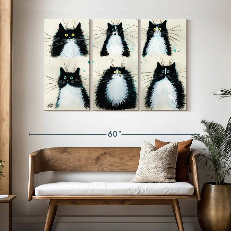 Tuxedo Cats, 32" H x 50" W