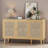 47.2"  3-Door storage Sideboard with Rattan  Doors-46512582-59821203