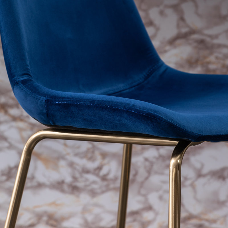 Osy Upholstered Counter Stool with Metal Frame, Blue