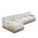 Boneless L-shaped, breathable, comfortable fringe-trimmed sofa