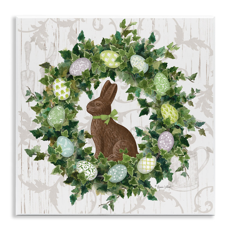 Art printanier sur plaque, couronne de œufs par Annie Lapoint