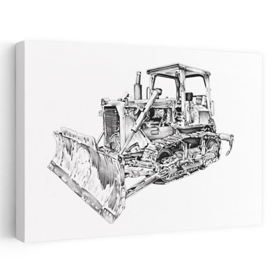 Impression d'art mural industriel robuste Bulldozer