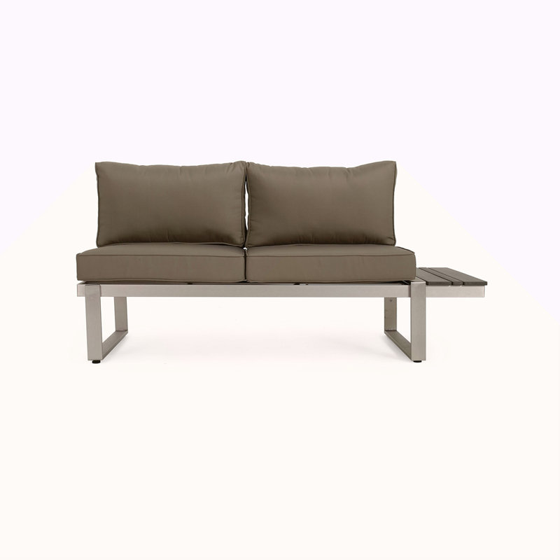 Sterling Left Arm Sofa Seater, Khaki, Right Hand Facing, Silver/Gray