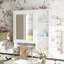 Armoire de salle de bain murale blanche, grande porte miroir, 5 tablettes réglables et plus, armoire de rangement avec 3 niveaux ouverts, design moderne-1890569304