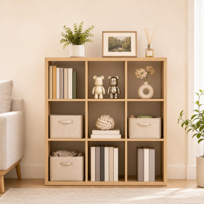 Bibliothèque à 9 cubes, bibliothèque de rangement en bois, tablette de présentation pour le bureau de la chambre à coucher du salon