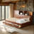 ??Full Size Wooden Daybed - 3 Drawers, USB Ports, Pushable Shelf, 350lb Capacity?-600306896-600306910