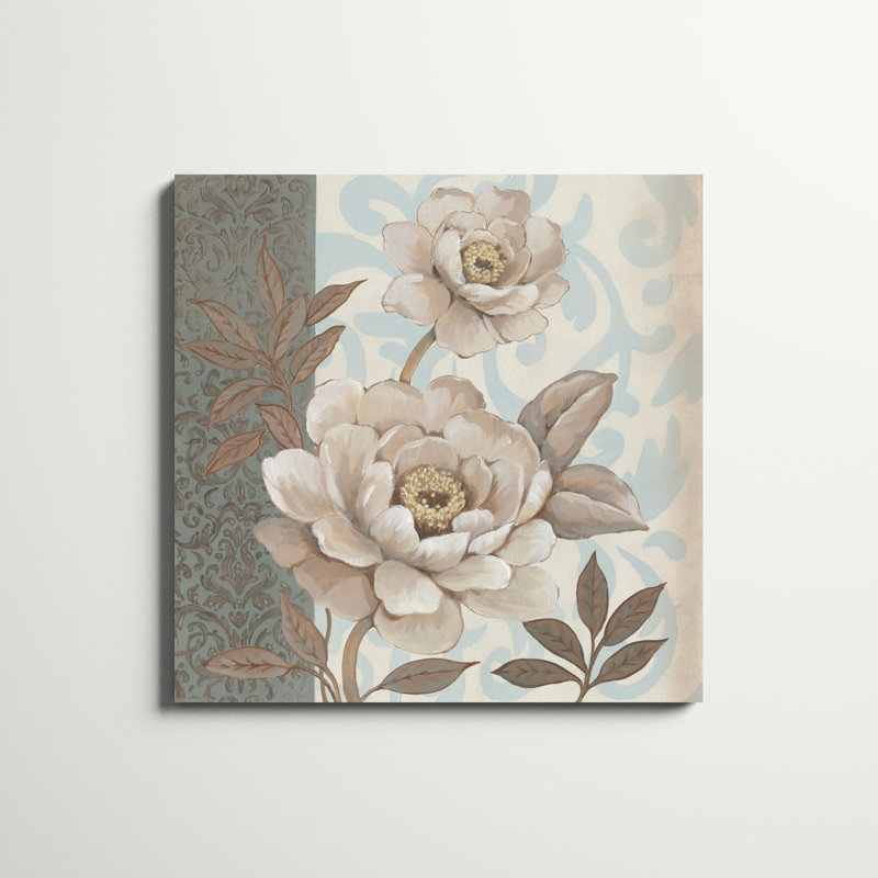 «Small Parisian Peony II», peinture sur toile, H 36 po x l 36 po