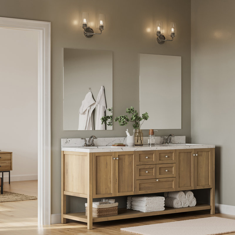 Celino Two-Light Bath & Vanity with Glass, Clear, Polished Chrome