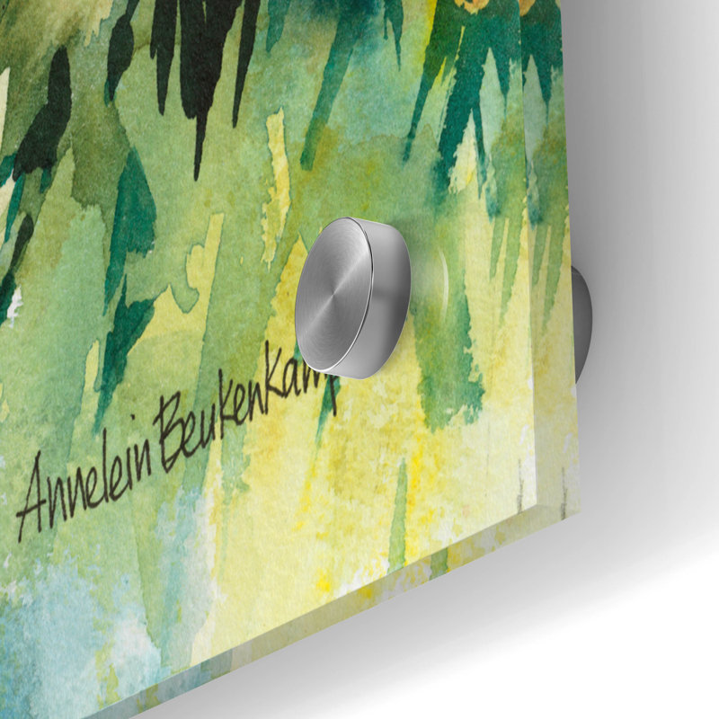 «Garden Glow-up» par Annelein Beukenkamp, art mural en verre acrylique, H 24 po x l 36 po x P 0,2 po