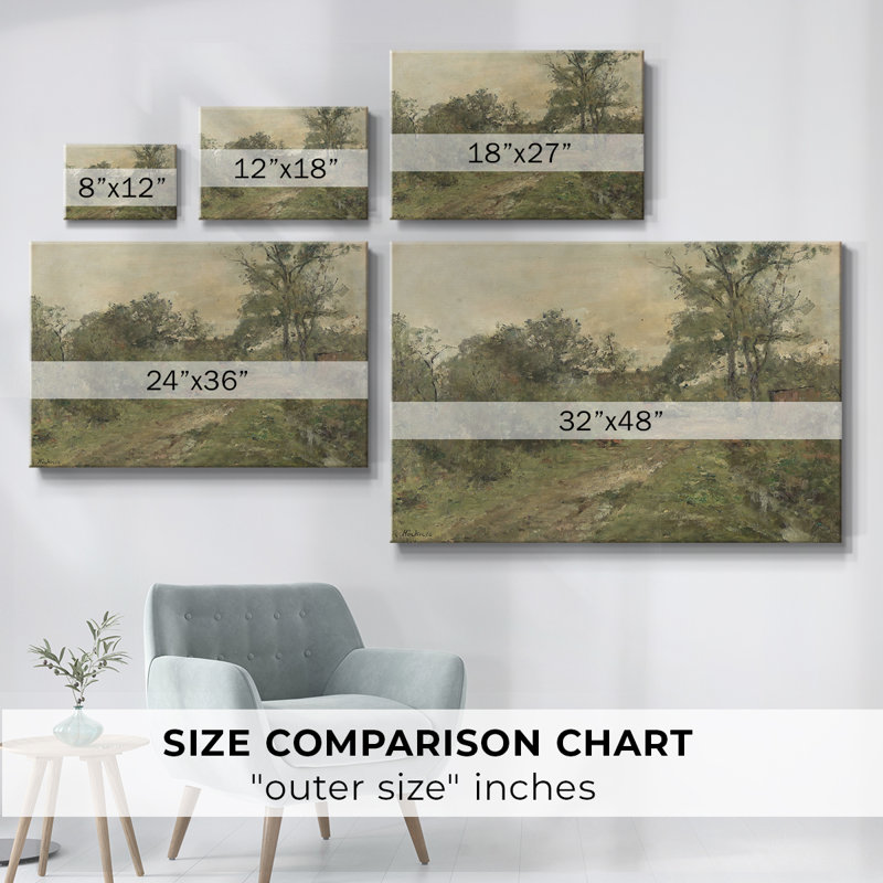 Paysage rétro - CDLxxxi - impression, H 19 po x l 28 po x P 1,5 po, Toile tendue