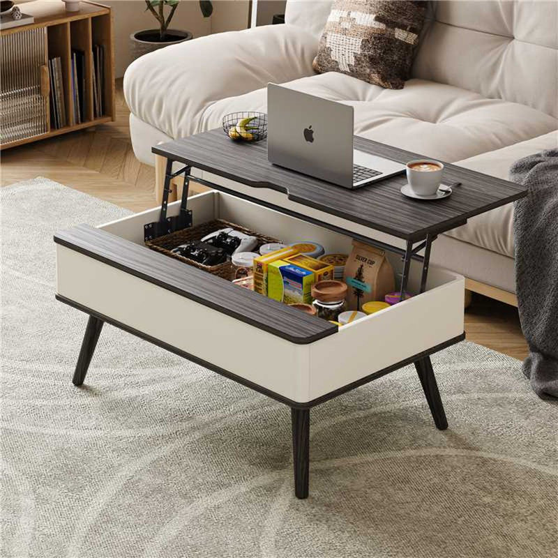 Lasharn Mid-Century Modern Lift-Top Coffee Table with Hidden Storage – 40" Wide, Charcoal
