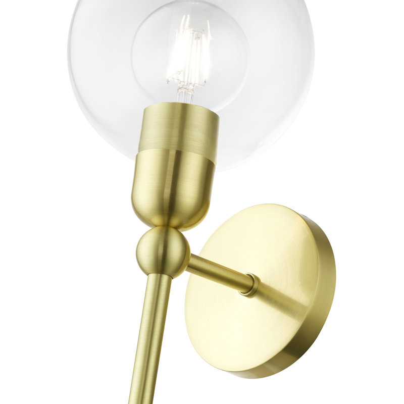 Koehn Steel Armed Sconce, Satin Brass