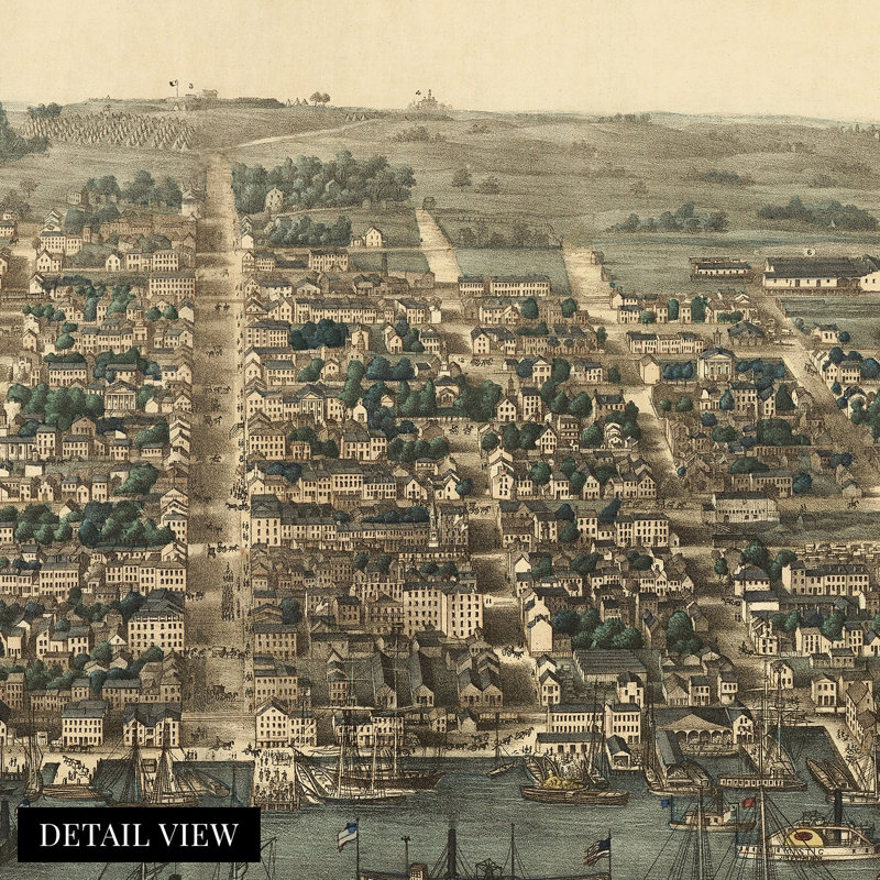 1863, Alexandria, Virginie, carte, affiche sur papier, H 24 po x l 36 po x P 0,01 po